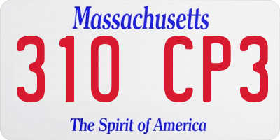 MA license plate 310CP3