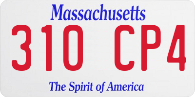 MA license plate 310CP4
