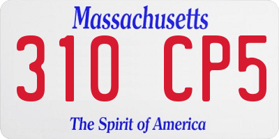 MA license plate 310CP5