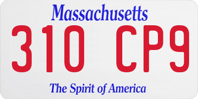 MA license plate 310CP9