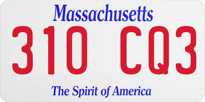 MA license plate 310CQ3