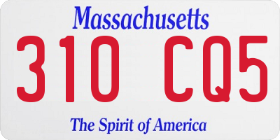 MA license plate 310CQ5