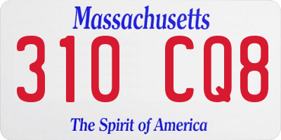 MA license plate 310CQ8