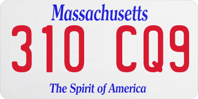 MA license plate 310CQ9