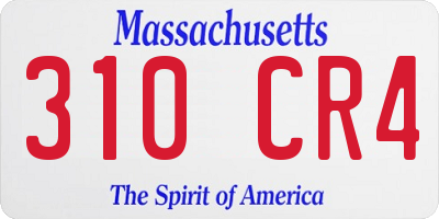 MA license plate 310CR4
