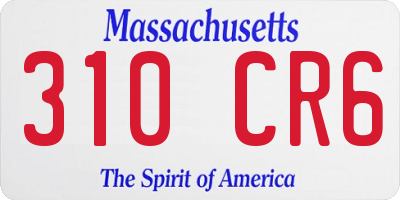 MA license plate 310CR6