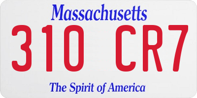 MA license plate 310CR7