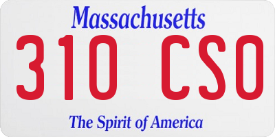 MA license plate 310CS0
