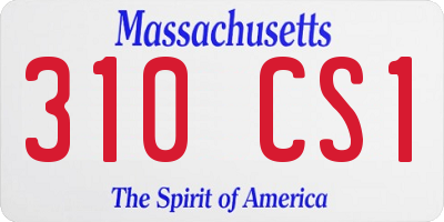 MA license plate 310CS1