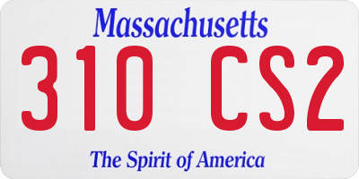 MA license plate 310CS2