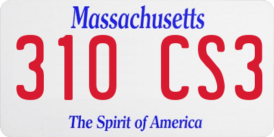 MA license plate 310CS3