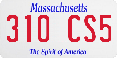 MA license plate 310CS5