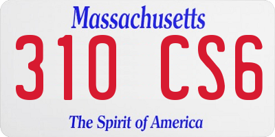 MA license plate 310CS6