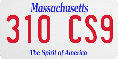 MA license plate 310CS9