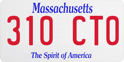 MA license plate 310CT0