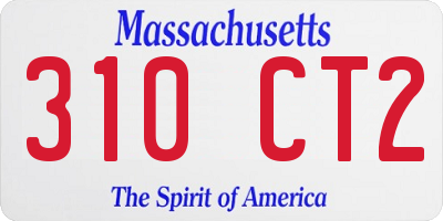 MA license plate 310CT2