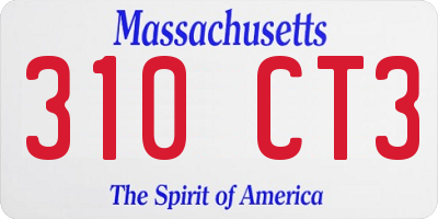 MA license plate 310CT3