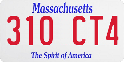 MA license plate 310CT4
