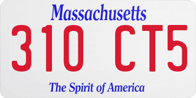 MA license plate 310CT5