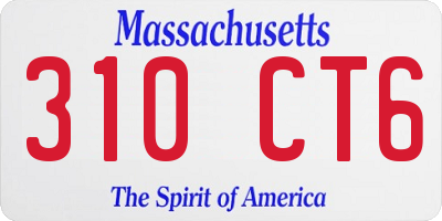 MA license plate 310CT6