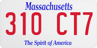 MA license plate 310CT7