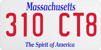 MA license plate 310CT8