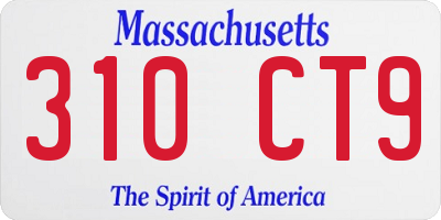 MA license plate 310CT9