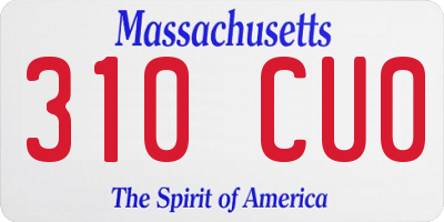 MA license plate 310CU0