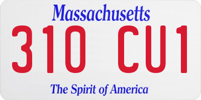 MA license plate 310CU1
