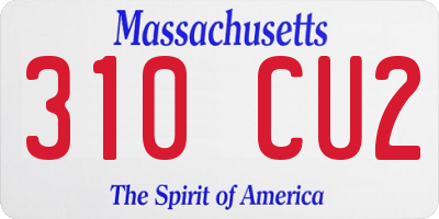 MA license plate 310CU2