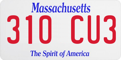 MA license plate 310CU3