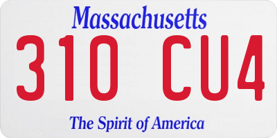 MA license plate 310CU4