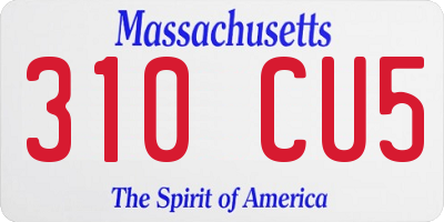 MA license plate 310CU5