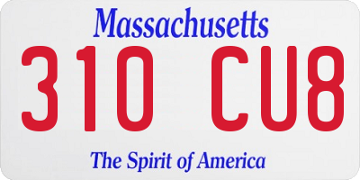 MA license plate 310CU8