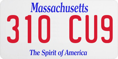 MA license plate 310CU9