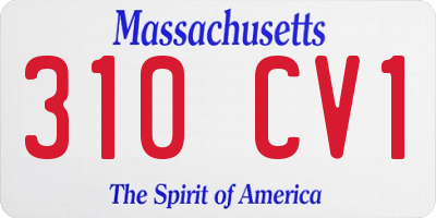 MA license plate 310CV1