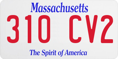 MA license plate 310CV2