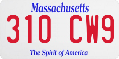 MA license plate 310CW9