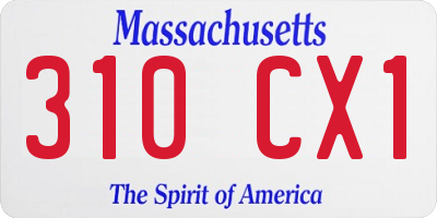 MA license plate 310CX1