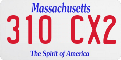 MA license plate 310CX2