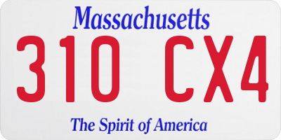 MA license plate 310CX4