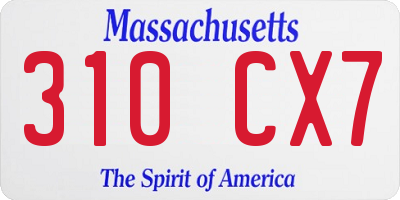 MA license plate 310CX7