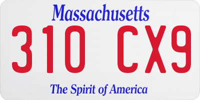 MA license plate 310CX9