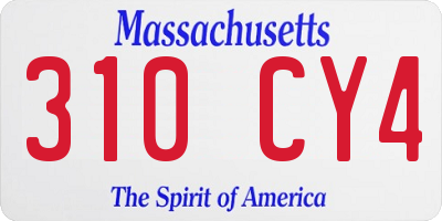 MA license plate 310CY4