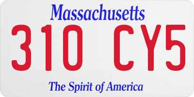 MA license plate 310CY5