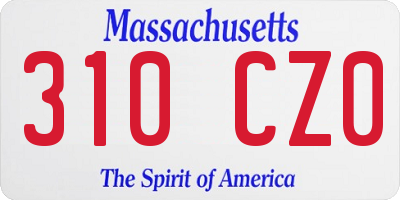 MA license plate 310CZ0