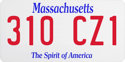 MA license plate 310CZ1