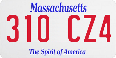 MA license plate 310CZ4