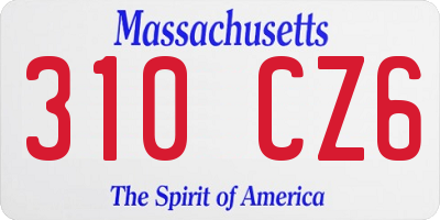 MA license plate 310CZ6