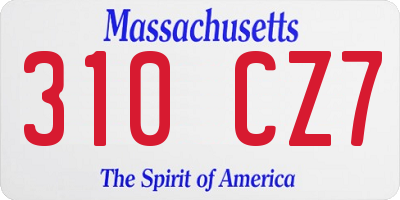 MA license plate 310CZ7